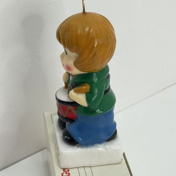 Vtg DRUMMER BOY Hand Painted Candle Candlegram 1983 With Original Box - Picture 6 of 8